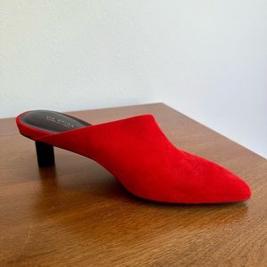 Via Spiga Red Suede Pointed-Toe Mule